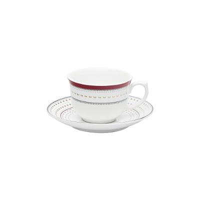 Jogo de 6 Xícaras de Chá 240ml c/ Pires Flamingo Lafayette