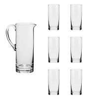 Jogo De 6 Copos Cristal 300 Ml Flat E 1 Jarra Easy Classic - 1