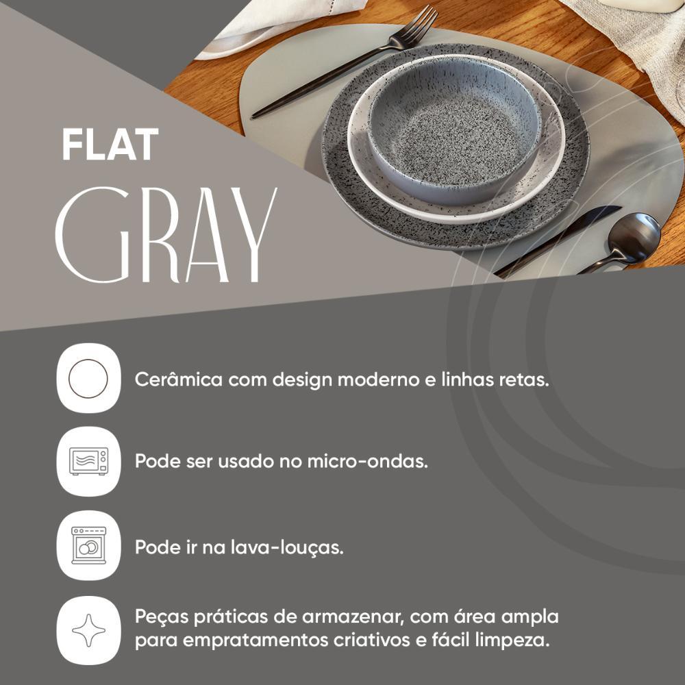 Jogo Lanche De 8 Peças Oxford Flat Gray - 2