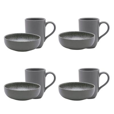 Jogo Lanche De 8 Peças Oxford Flat Gray