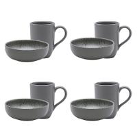 Jogo Lanche De 8 Peças Oxford Flat Gray - 1