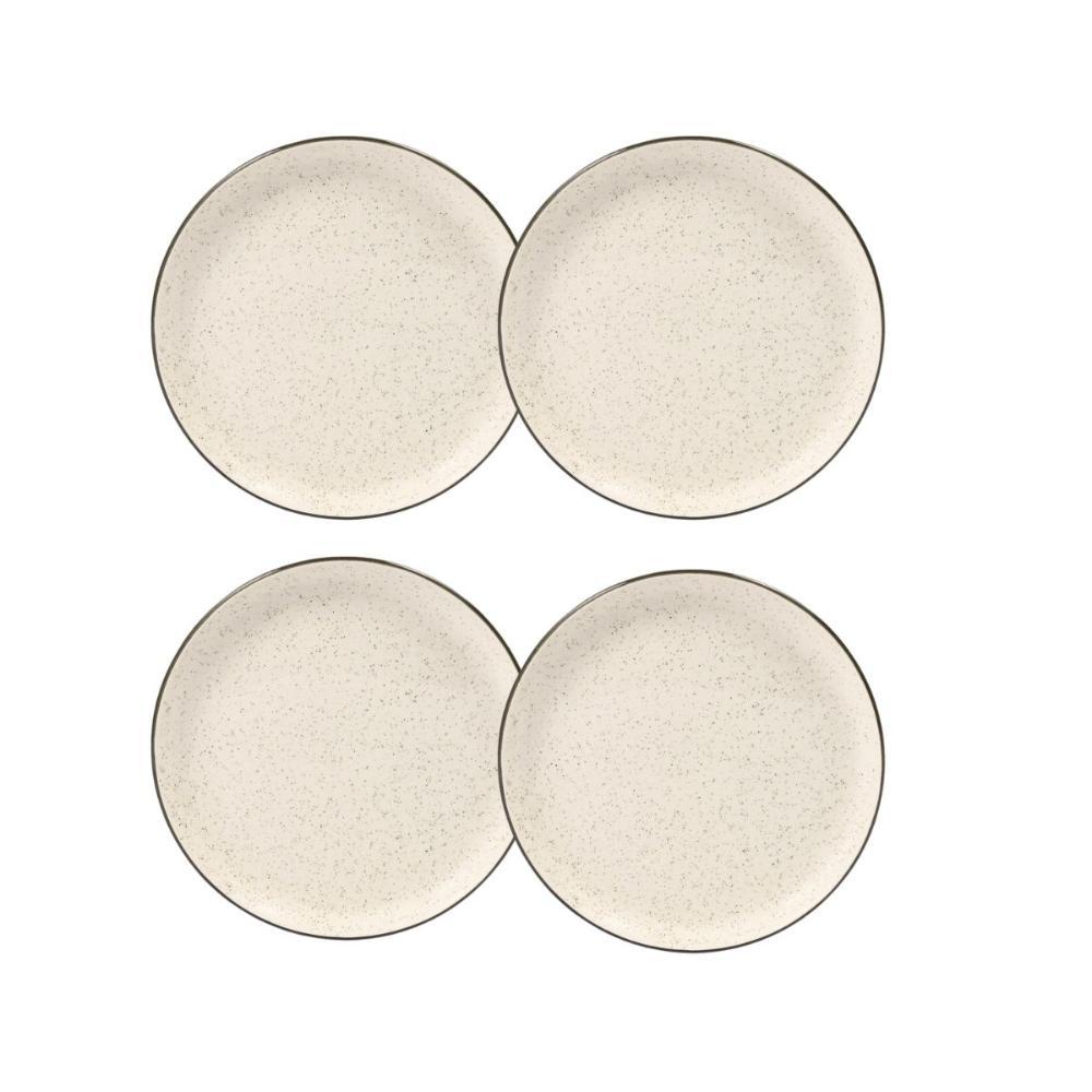 Jogo De 4 Pratos Sobremesa 20 Cm Oxford Flat Duna - 1