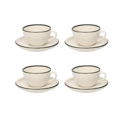 Jogo De 4 Xícaras Grandes 200 Ml Com Pires Oxford Flat Duna