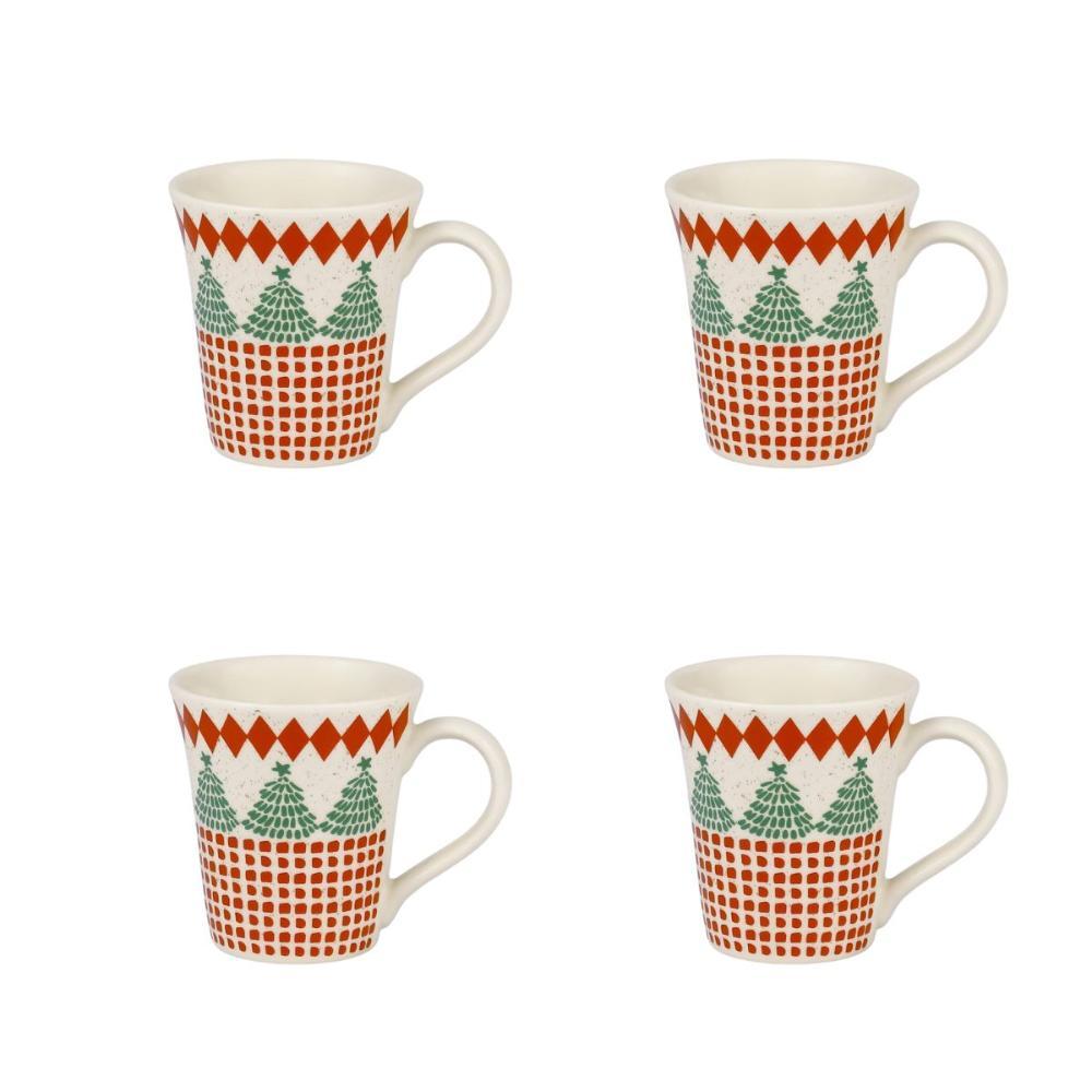 Jogo De 4 Canecas Tulipa 330 Ml Oxford Malabarismo Natalino - 1