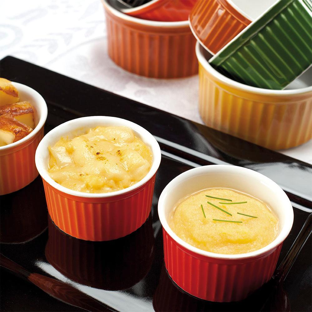 Jogo de 6 Ramequins 8x4cm 100ml Vermelho e Branco - 1