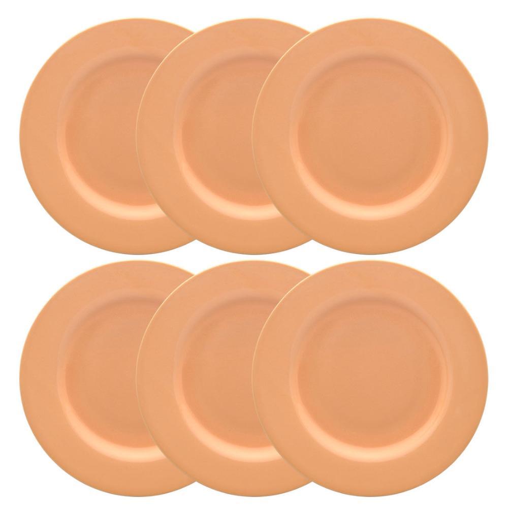 Jogo de 6 Pratos Rasos 28 cm Oxford Flamingo Peach - 2