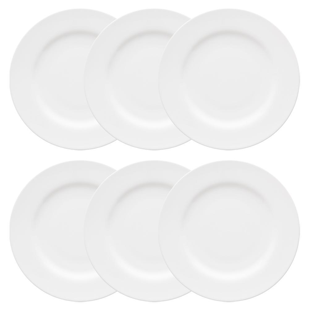 Jogo de 6 Pratos Rasos 28cm Oxford Flamingo White - 1