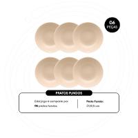 Jogo de 6 Pratos Fundos 20,5cm Oxford Unni Merengue - 2