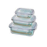 Jogo De 3 Potes Herméticos De Vidro Retangular - 1