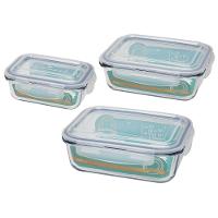 Jogo De 3 Potes Herméticos De Vidro Retangular - 5