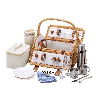 Cesta de Piquenique em Fibra Natural para 2 Pessoas