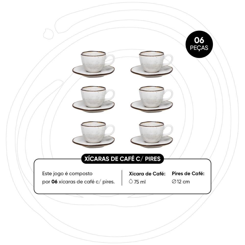 Jogo de 6 Xícaras Pequenas 75ml Com pires Ryo Maresia - 3