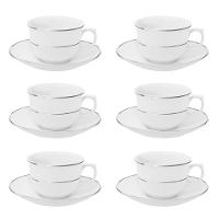 Jogo de 6 Xícaras Grandes 240ml Com Pires Diamond - 4