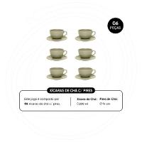 Jogo de 6 Xícaras Grandes 200ml Com pires Unni Oliva - 2