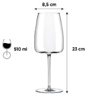 Jogo de 6 Taças de Cristal Para Vinho 510ML Petra Classic - 6