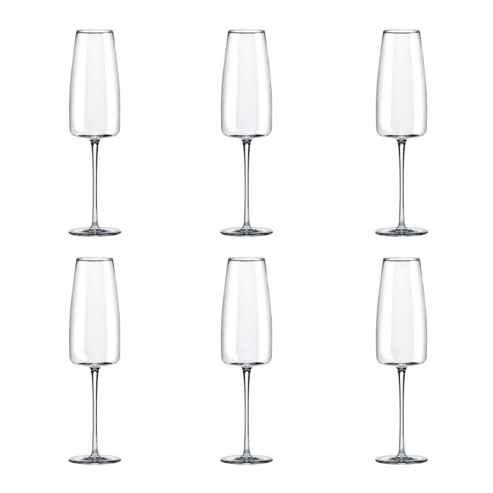 Jogo de 6 Taças de Cristal Espumante 340ML Petra Classic - 1