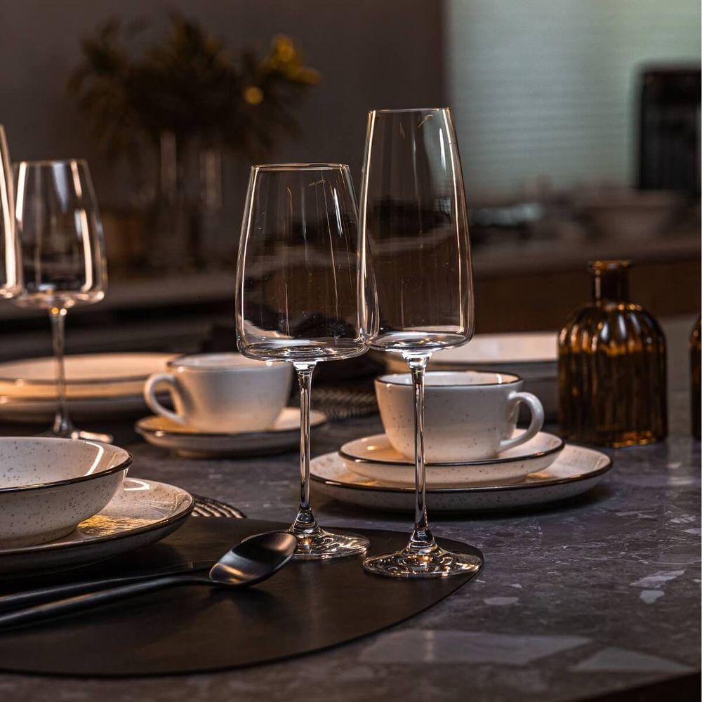 Jogo de 6 Taças de Cristal Espumante 340ML Petra Classic - 4