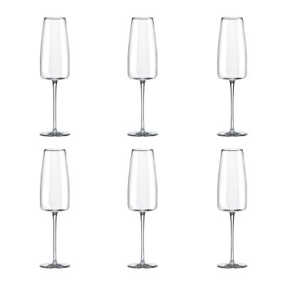 Jogo de 6 Taças de Cristal Espumante 340ML Petra Classic