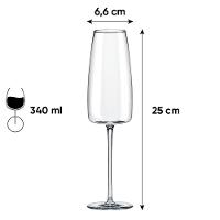 Jogo de 6 Taças de Cristal Espumante 340ML Petra Classic - 6