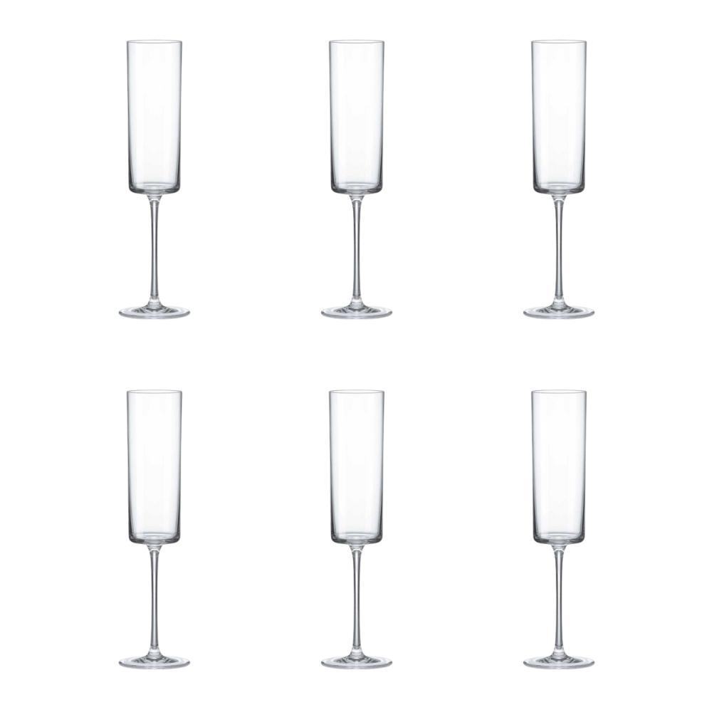 Jogo de 6 Taças de Cristal Espumante 170Ml Minimal Classic - 1