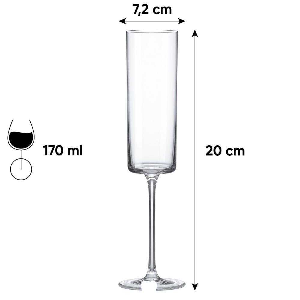 Jogo de 6 Taças de Cristal Espumante 170Ml Minimal Classic - 6