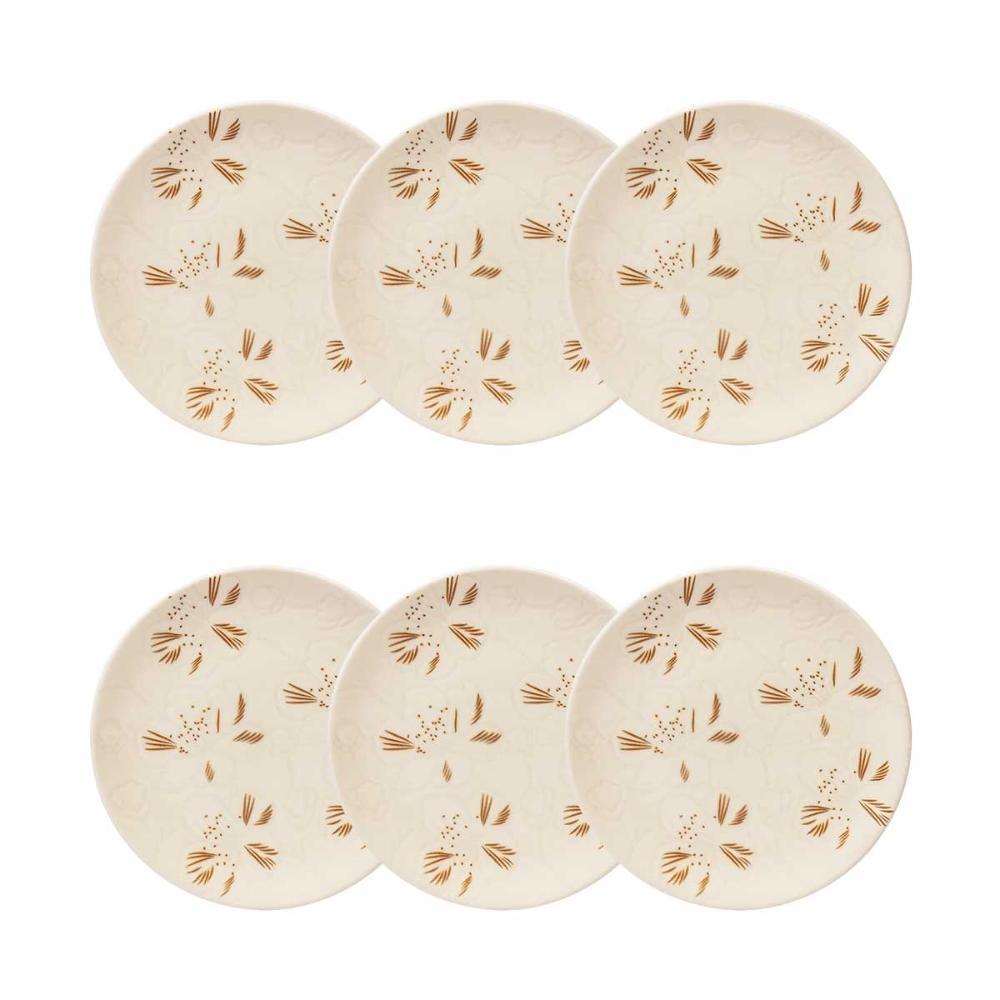 Jogo de 6 Pratos Sobremesa 20 cm Oxford Unni Orquídea - 1