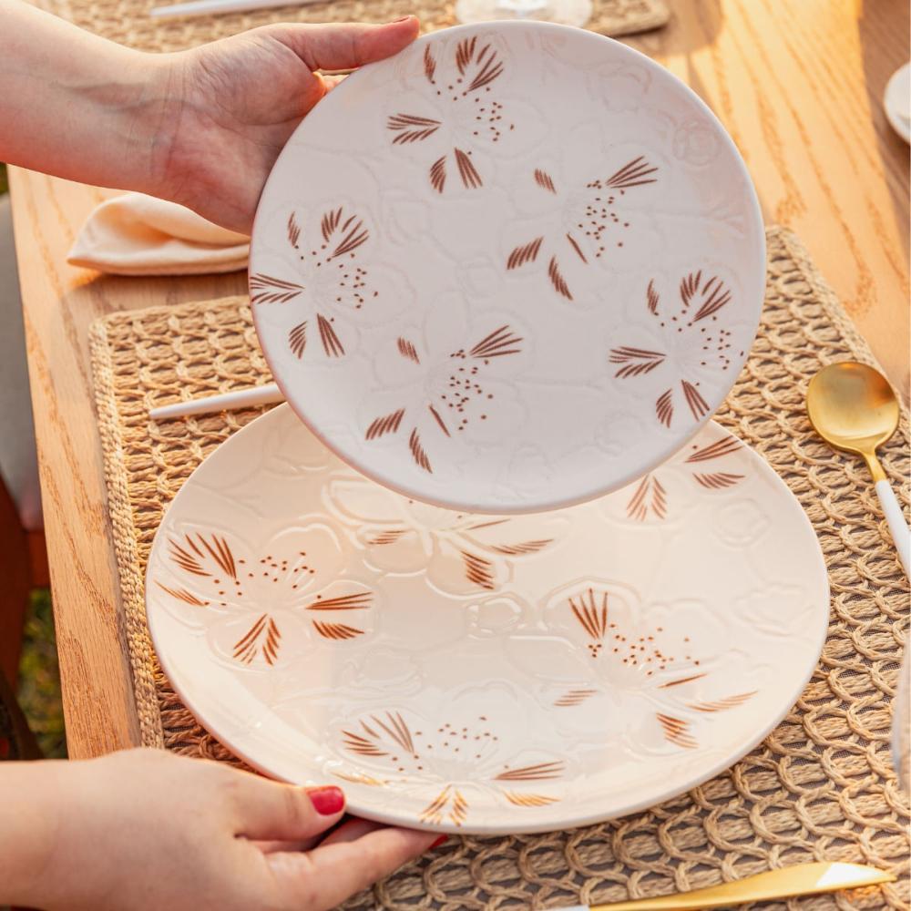 Jogo de 6 Pratos Sobremesa 20 cm Oxford Unni Orquídea - 5