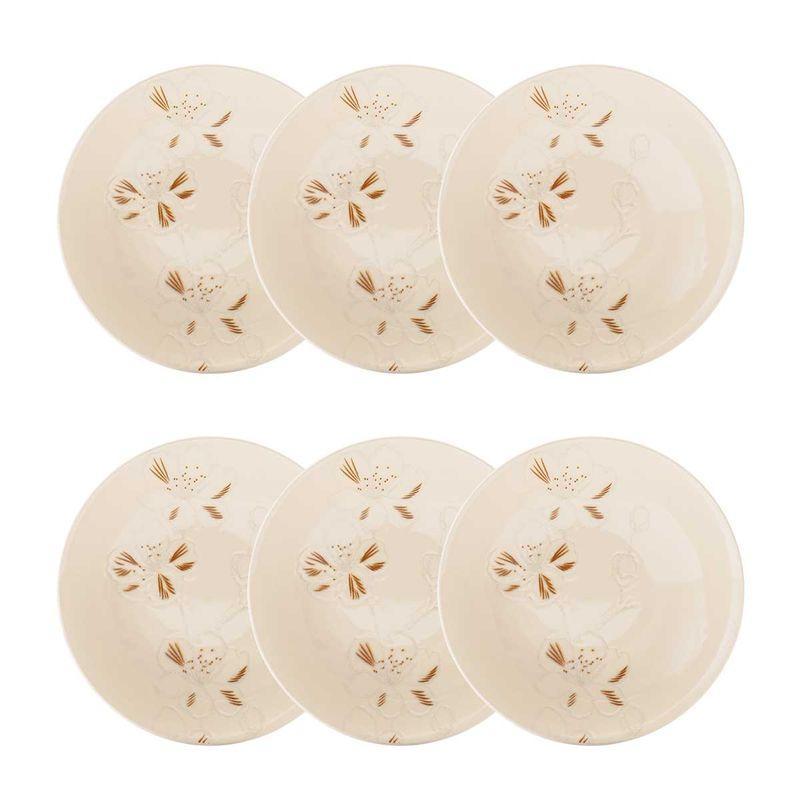 Jogo de 6 Pratos Fundos 20,5 cm Oxford Unni Orquídea - 1