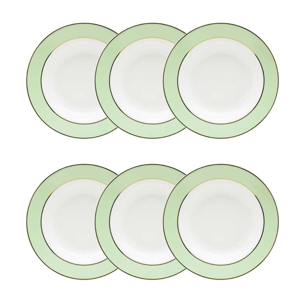 Jogo De 6 Pratos Fundos 23,5 Cm Flamingo Classic Verde - 2