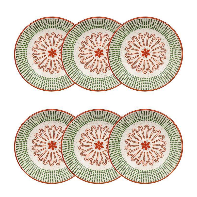 Jogo de 6 Pratos Fundos 20,5 cm Oxford Malabarismo Natalino - 2