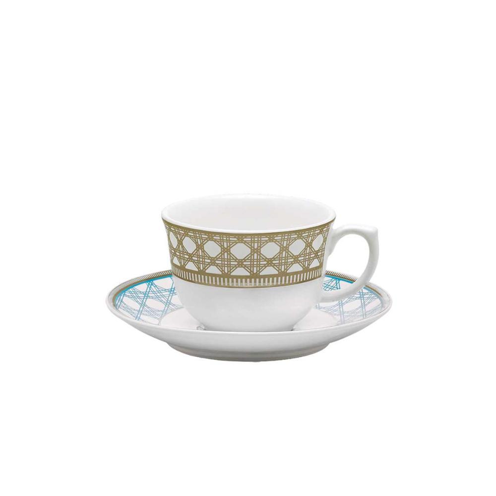 Xícara Grande 240 Ml Com Pires Flamingo Palhinha Brasileira - 1