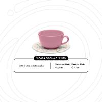 Xícara Grande 200 Ml Com Pires Unni Oxford Jardim Secreto - 3