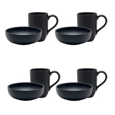 Jogo Lanche De 8 Peças Oxford Flat Ônix