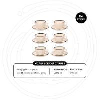 Jogo de 6 Xícaras Grandes 200 ml Com Pires Oxford Flat Duna - 2