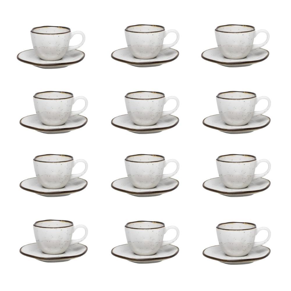 Jogo De 12 Xícaras Pequenas 75Ml Com Píres Ryo Maresia - 1