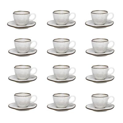 Jogo De 12 Xícaras Pequenas 75Ml Com Píres Ryo Maresia