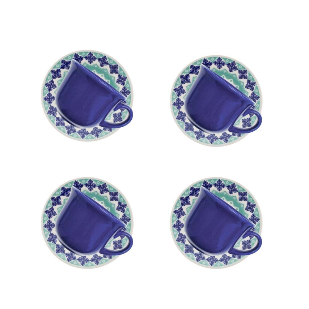 Jogo De 4 Xícaras Grandes 200Ml Com Pires Donna Lola - 1