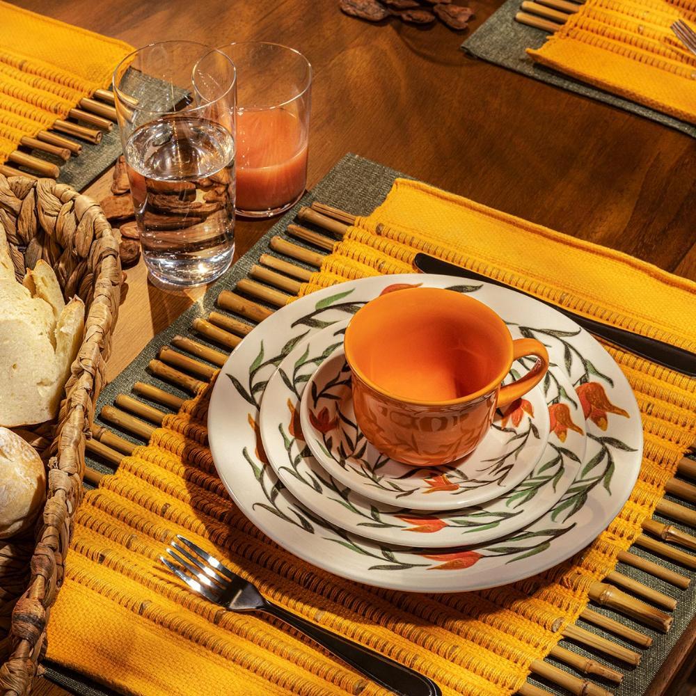 Jogo De 4 Xícaras Grandes 200Ml Com Pires Donna Lírios - 3