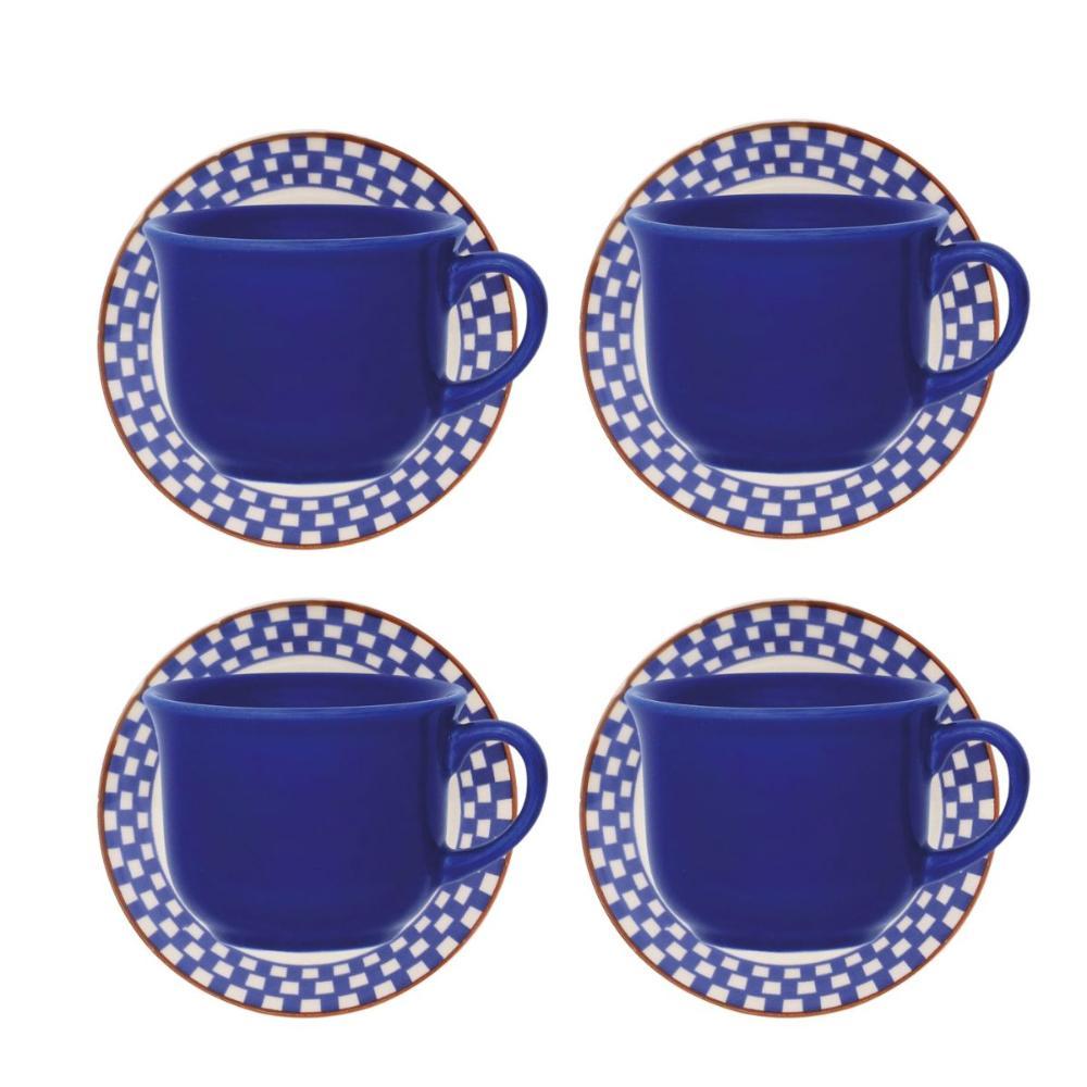 Jogo De 4 Xícaras 200Ml Com Pires Donna Jardim De Cerejas - 1