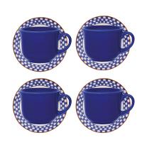 Jogo De 4 Xícaras 200Ml Com Pires Donna Jardim De Cerejas - 1