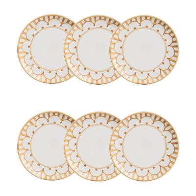 Jogo de 6 Pratos Sobremesa 20 Cm Oxford Unni  Nuray