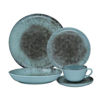 Aparelho de Jantar e Chá 30 Peças Flat Oxford Belle Bleu