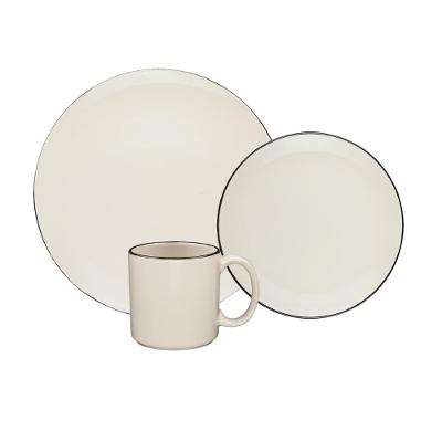 Aparelho de Jantar e Lanche 12 Peças Unni Oxford Café Coado