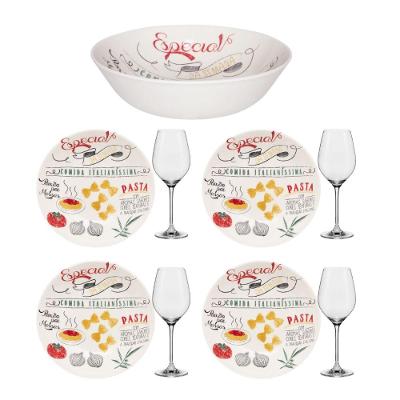 Jogo de Massa e Taças de Vinho Oxford 9 peças