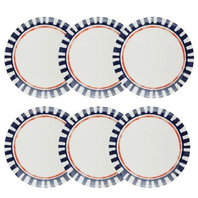 Jogo de 6 Pratos Rasos 26 Cm Oxford Unni Maré