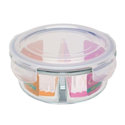 Pote Hermético De Vidro Redondo Com Divisórias 833 ML - Oxford