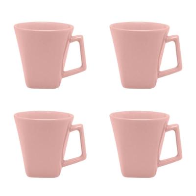Jogo de 4 canecas Mini Quartier 220ml Oxford Rosa Buquê