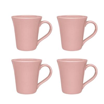 Jogo de 4 Canecas 330ml Tulipa Oxford Rosa Buquê