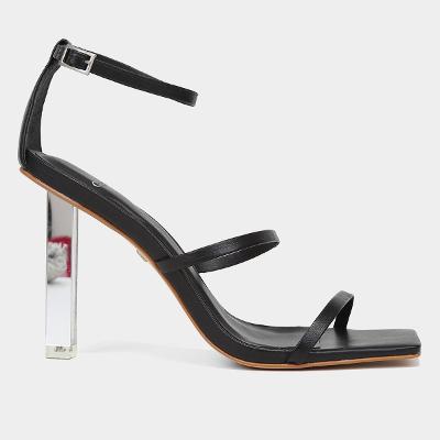 Sandália Couro Carrano Salto Fino Espelho Feminina