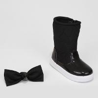 Bota Bebê Tininha Confort Baby Corações com Laço de Cabelo Menina - 2